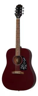 EpiPhone Starling Wre Guitarra Acústica Dreadnought Texana Color Vino Orientación De La Mano Derecha