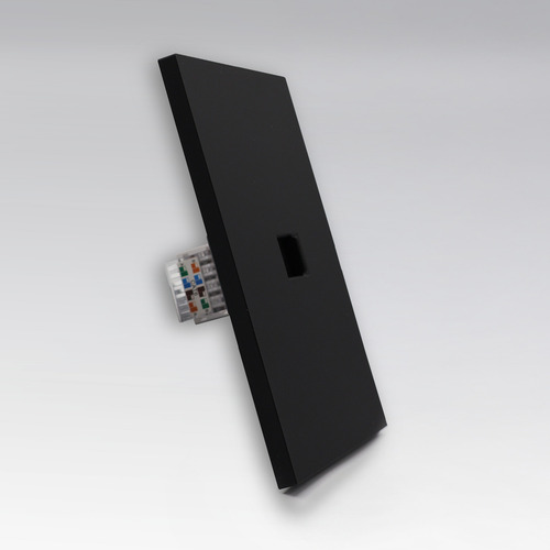 Placa Luxury Contacto Red Lan Tipo Rj45 Cat5 Color Negro 74x112mm Skin Feel Apl-609