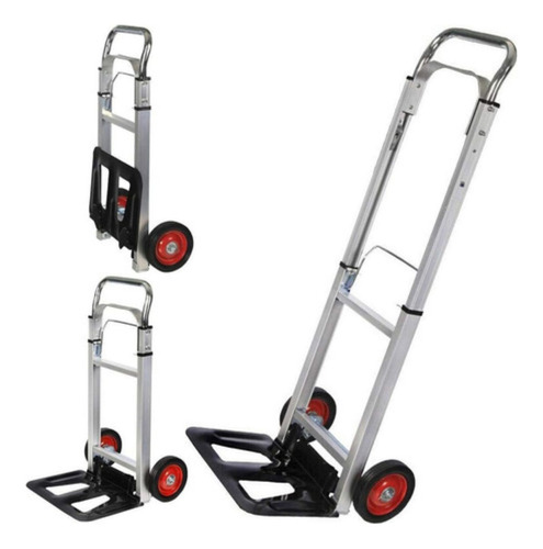 Carrinho De Carga Dobrável 150kg Alumínio Reforçado Plataforma Portátil P/ Transporte Bagagem Multiuso - Stuart
