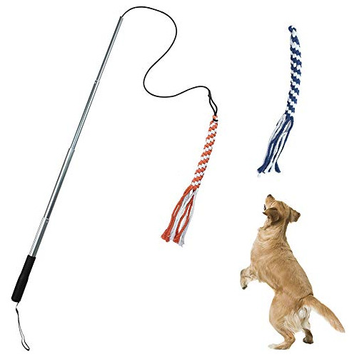 Iaigogo Flirt Pole Toy Para Perros Mascota Extensible Teaser