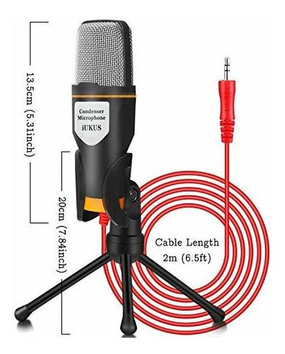 Microfono Pc Soporte Condensador Grabacion Profesional In