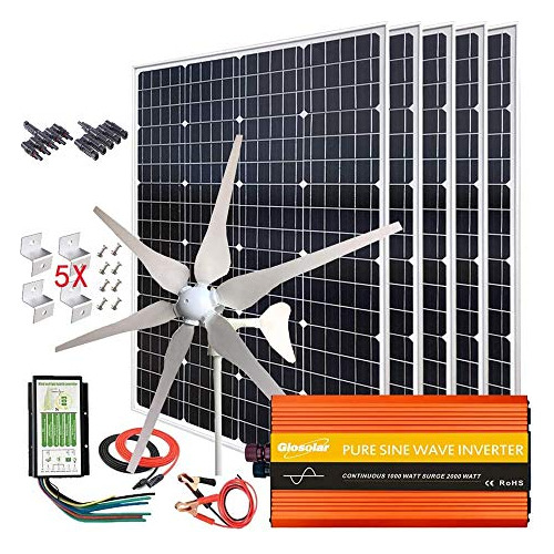 Paneles Solares - 1000w Solar & Wind Power Kits Home Off-gri