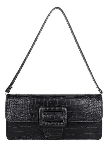 Cartera Diseñador De Hombro Cuero Pu Moda Tendencia - Negro