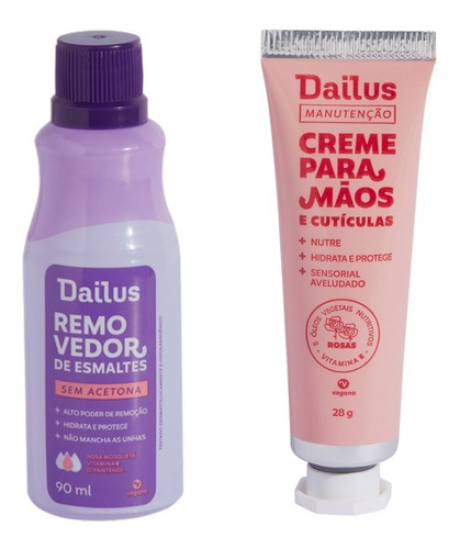 Creme + Removedor Dailus Mãos Unhas E Cutículas Hidratadas 