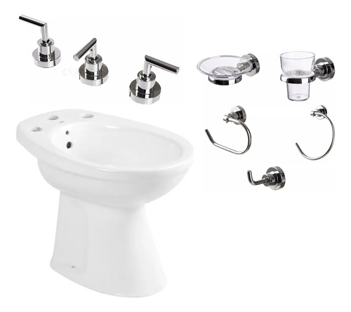 Bidet Roca Capea + Grifería Aqualaf + Accesorios 5 Piezas