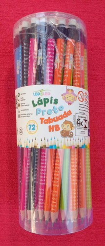 Lápis Grafite Tabuada Redondo Com 72 Unidades Com Borracha