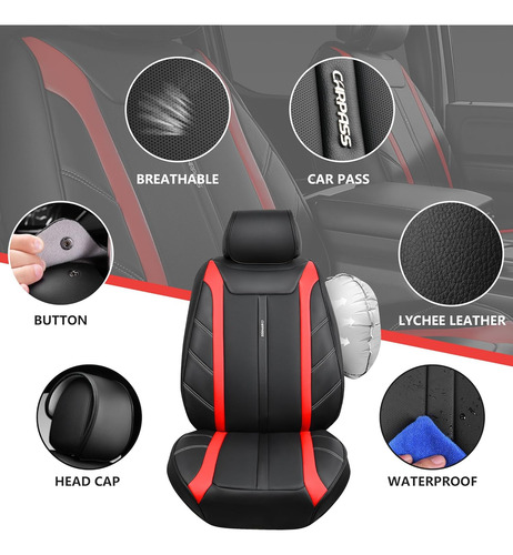 Juego Completo De Fundas De Asiento De Cuero De Lujo Pa 5646