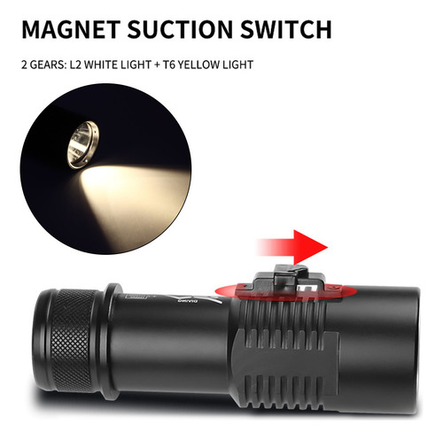 Luz De Mergulho Ipx8 Impermeável 1500lm Iluminação Amarela