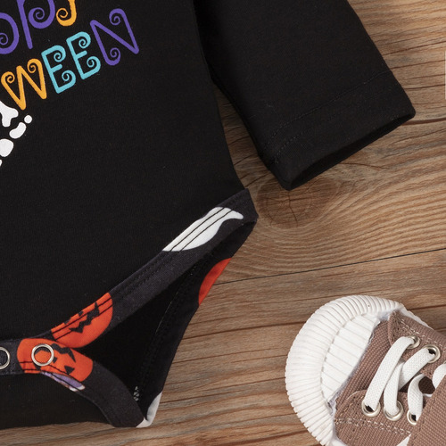 Conjunto De 3 Piezas Para Bebé Con Estampado De Halloween