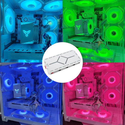 Conector Ventilador Rgb Pwm, 1-9 Puertos, Control Remoto Y S