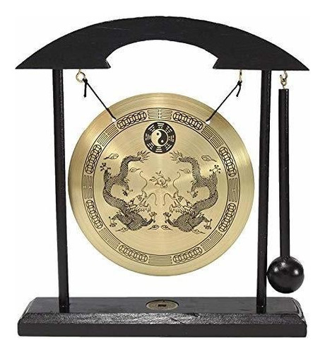 Zen Table Gong Dragon Con Taiji Symbols Feng Shui Medit