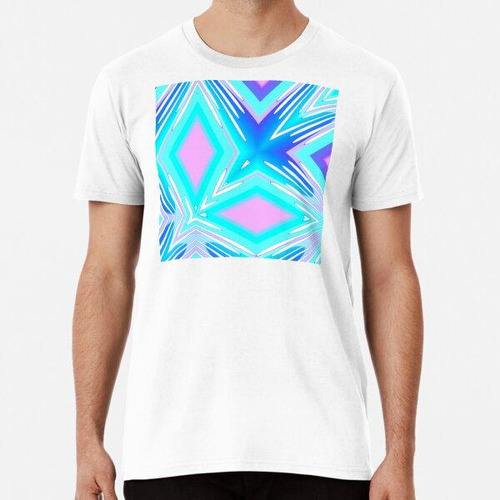 Remera Diseño Gráfico Abstracto Rosa Lavanda Y Turquesa Algo