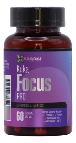 Kuka Focus Lions Mane (melena De Leon) 60 Cáps 500 Mg Sabor Sin Sabor