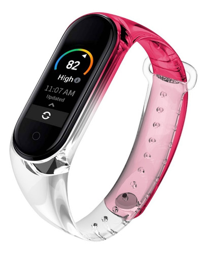 Malla Pulsera Silicona Transparente Bi Color Mi Band 5 Y 6