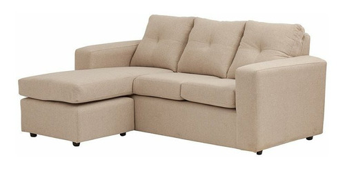 Sofá modular Muebles América Emilia Seccional color beige de lino y patas de plástico