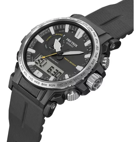 Reloj Casio Pro Trek Prw61-1a Hombre Color De La Correa Negro