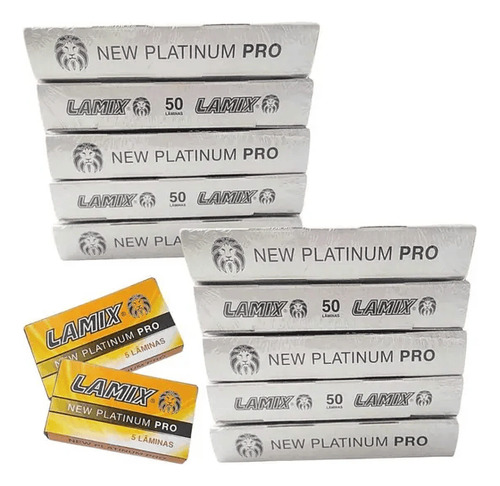 Lamix Platinum Pró Kit 10 Cartelas 500 Lâminas De Barbear