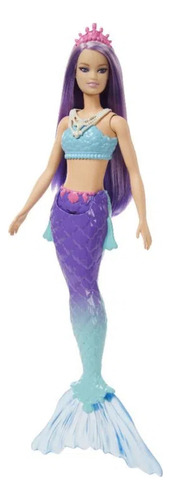 Muñeca Barbie Dreamtopia Fantasy con forma de sirena morada con corona de Mattel