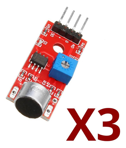 Módulo Sensor Micrófono Ajustable Detector Sonido X3 Und