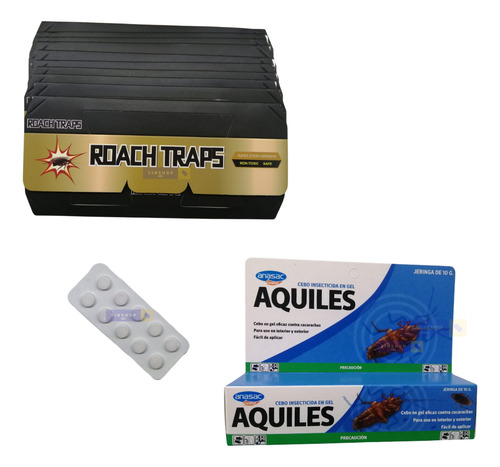 Veneno Para Cucaracha Jeringa En Gel + Trampas De Pegamento