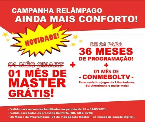 Imagem 2 de 5 de Antena Sky Livre Com 02 Aparelhos Hd Kit Compl 03 Anos Livre