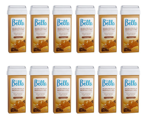 Kit 12 Cera Roll-on Refil Própolis E Mel 100g - Depil Bella