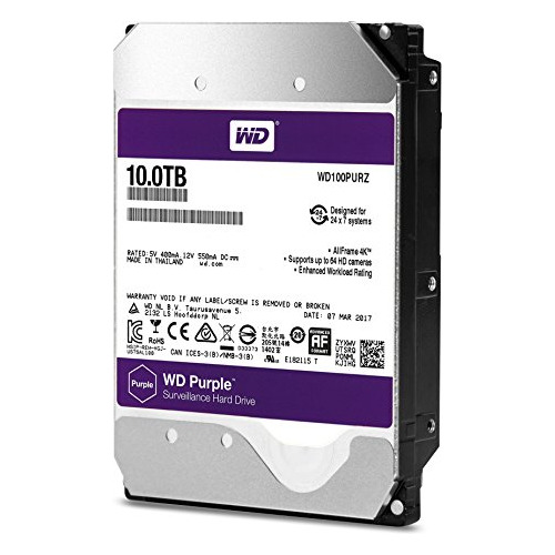 Wd Purple 10tb Surveillance Disco Duro - 5400 Rpm Clase Sata