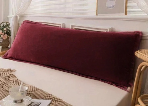 Almohadón Rectangular Decorativo 140x50 Cm - Domus Soft Bordó Pana