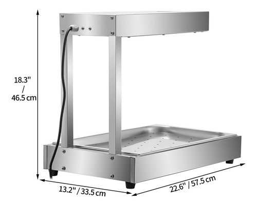 Calentador De Lampara De Calor Para Papas Fritas Pollo 1000w