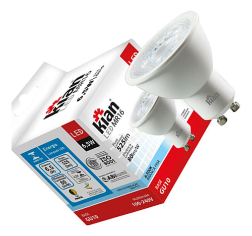 Lampada Dicroica 6,5w Led 6500k Kian Gu10