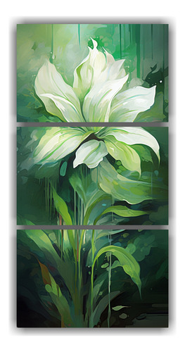 75x150cm Set 3 Cuadros Imagen Rectangular Neo-noir Flores