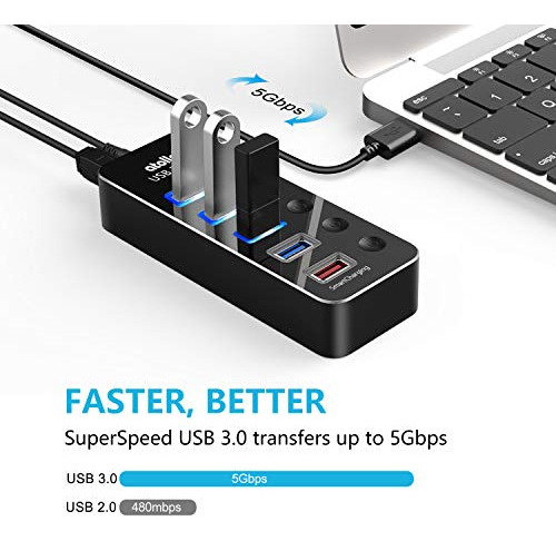 Hub Usb Alimentado, Hub Usb 3.0 Atolla De Aluminio