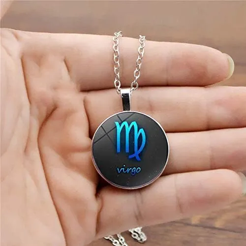 Collar De Virgo Constelación Del Zodiaco Tiempo Piedra Con