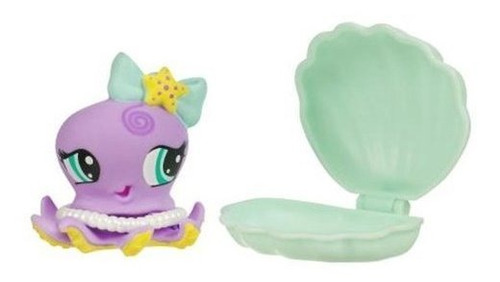 Littlest Pet Shop Purple Octopus (no. 1309) Con Almeja Y Col