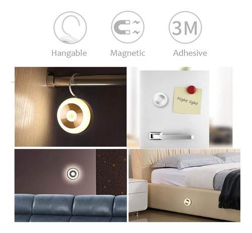 Luz Nocturna Con Sensor De Movimiento, Luz Led Recargable De
