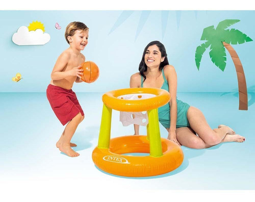 Cesta de baloncesto flotante inflable para niños