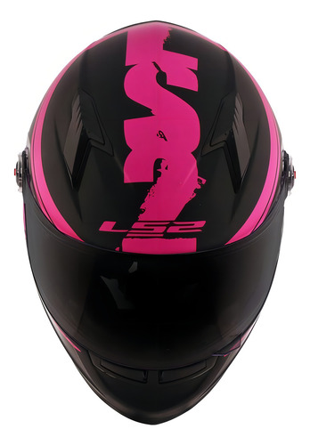 Capacete Ls2 Ff358 Fluo Matte Black Pink Preto Rosa Fosco