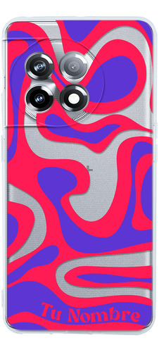 Funda Para  Oneplus  Para Mujer Curvas Rojas Con Tu Nombre