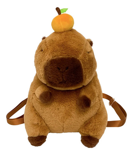 Bonita Mochila Felpa Forma Capibara Para ,mochila De Peluche De Capibara Foofoo Melocotón
