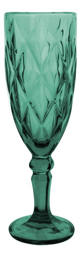 Copa Labrada Champagne Vidrio Flauta Cristal 170ml Vittori Verde/8 Piezas