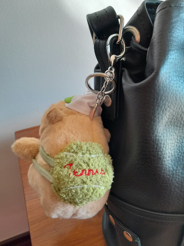 Llavero Peluche Capibara. Bag Charm Para Cartera Mochila Marrón Claro