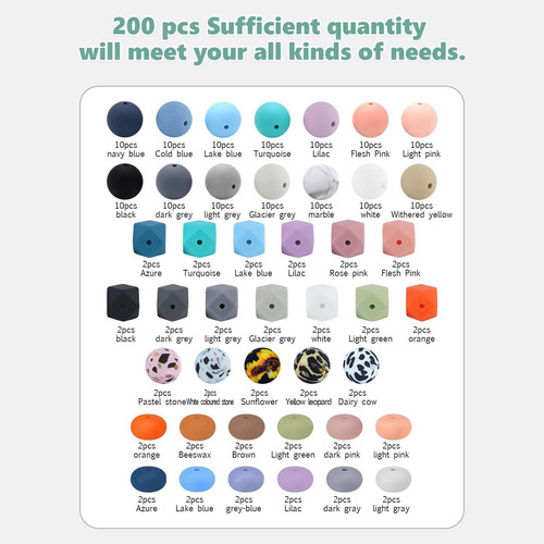 225 Cuentas De Silicona Para Hacer Llaveros, Varios Colores