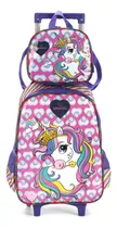 Comprar Mochila Infantil Rodinhas Unicórnio Up4you Lancheira Estojo