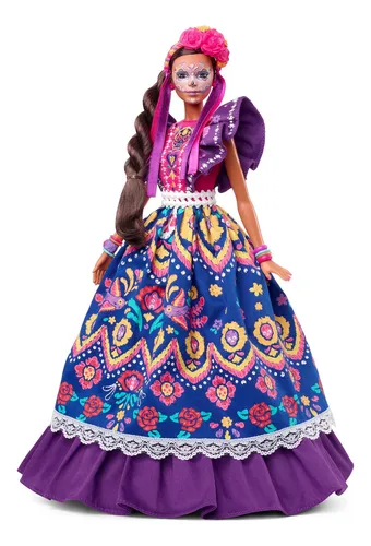 Muñeca Barbie Del Día De Muertos 2022 Con Un Volante Tradici