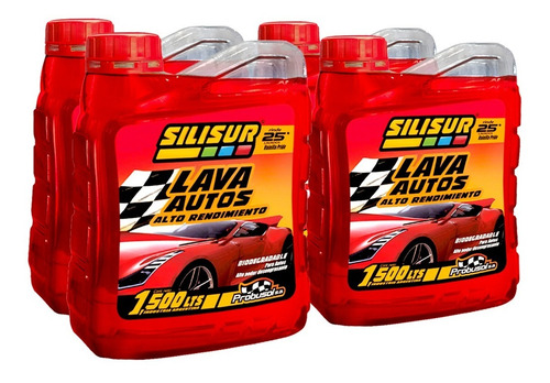 Imagen 1 de 4 de Shampoo Lava Autos Premium Silisur 1.5lt Pack 4un