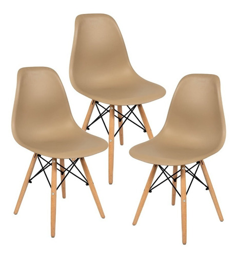 Cadeira de jantar Henn Decorshop Charles Eames DKR Eiffel, estrutura de cor  nude, 3 unidades