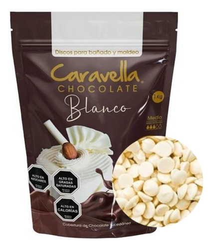 Cobertura Chocolate Caravella 1kg Blanco