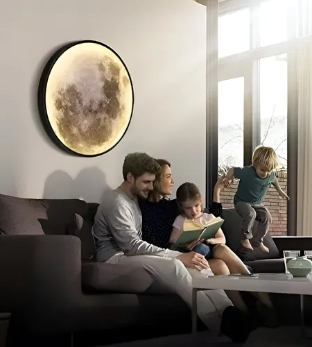 Aplique Pared Luna 3d Lámpara Led Techo Decoración Jhn