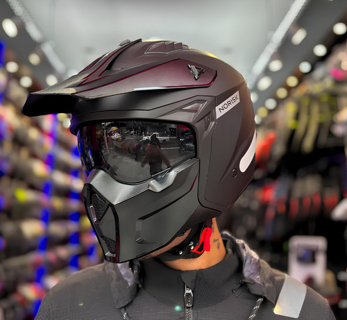 Capacete Norisk Fs726x Darth Dark Monocolor Preto 2 Em 1 *