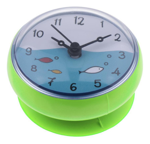 T Reloj De Pared Con Ventosa Resistente Al Agua Verde5